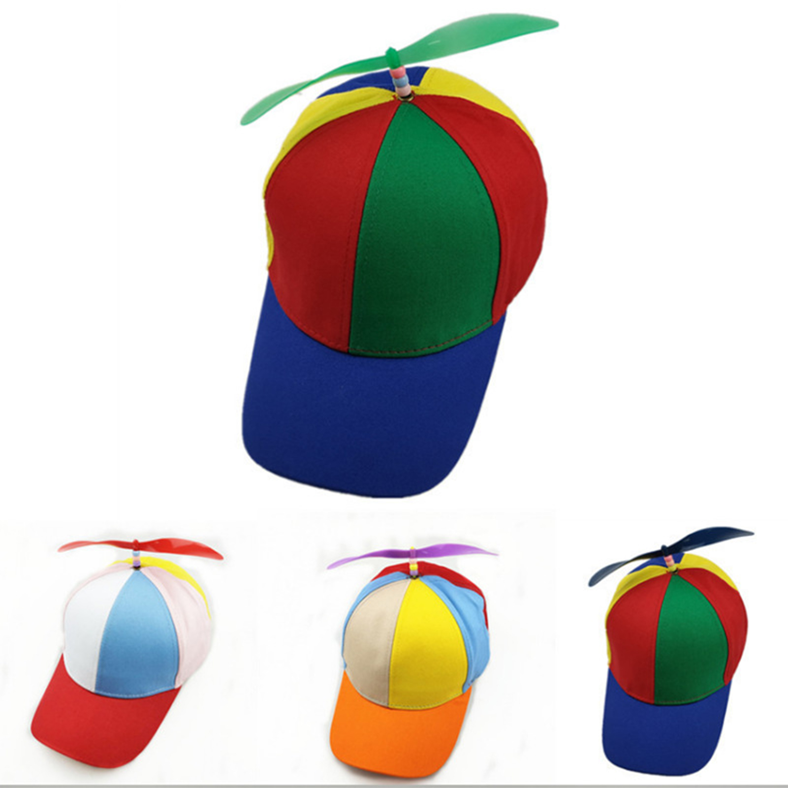 1pc 프로 펠 러 모자 크리 에이 티브 재미 있은 남자 스냅 모자 가족 야구 모자 야외 모자에 대 한 임의의 색상 분리형